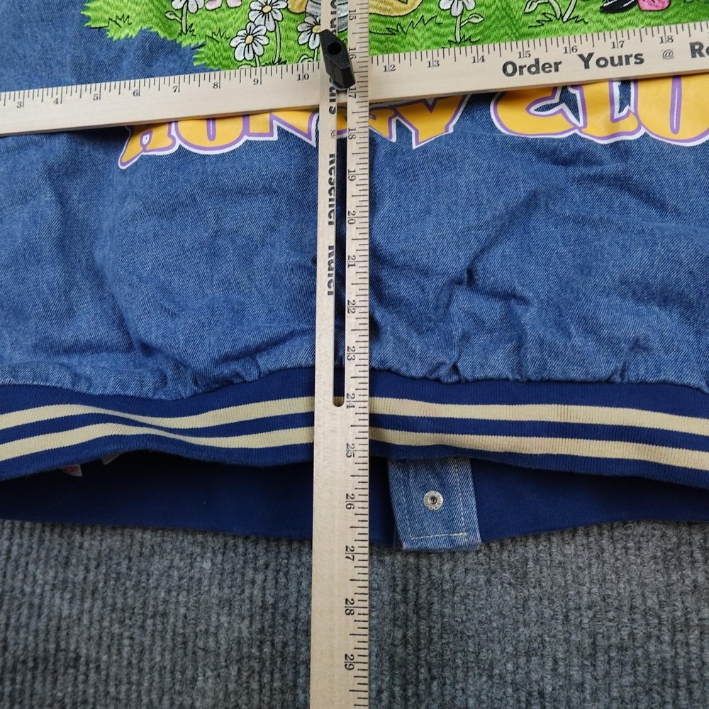 Vintage Disney Winnie The Pooh Varsity Jacket Mens XL Blue 100 Acre Hunny - Picture 11 of 12
